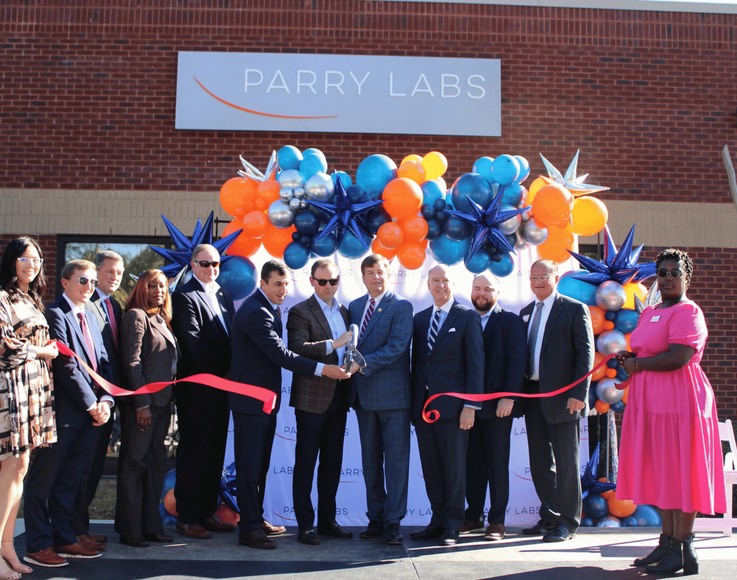 Parry Labs Custom Balloon Decor for their grand opening event in Huntsville Alabama