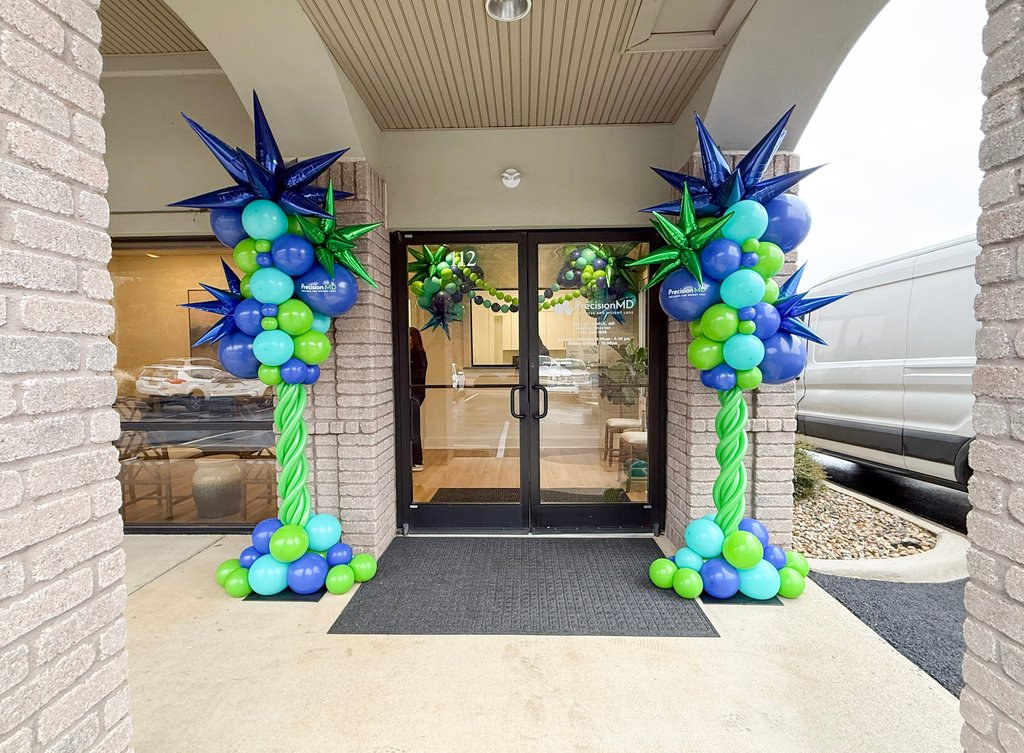 Balloon Columns for Grand Opening event for MD Precision Wellness in Madison Alabama